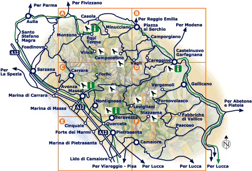 Mappa generale Parco Regionale Alpi Apuane